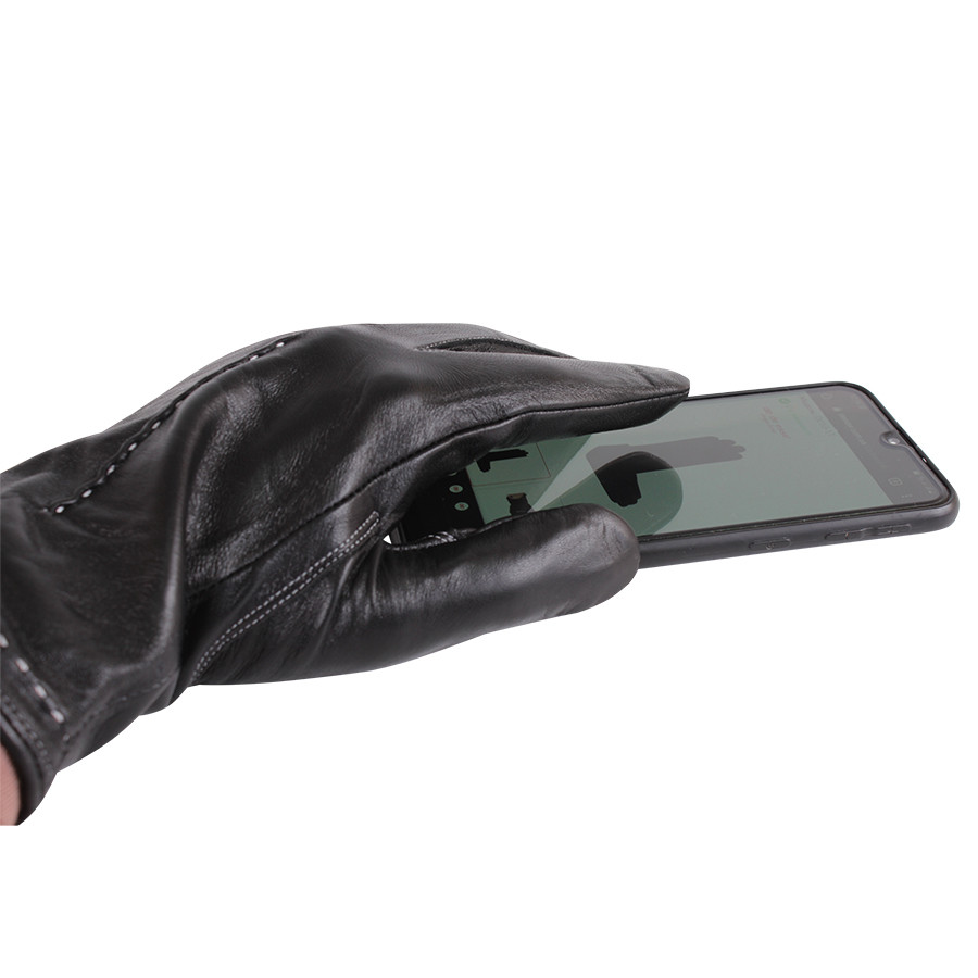 Рукавички жіночі шкіряні L103-1T сенсорні S/6,5"/17 см Чорний (2826528364) - фото 4 Рукавички жіночі шкіряні L103-1T сенсорні S/6,5"/17 см Чорний (2826528364) - фото 4
