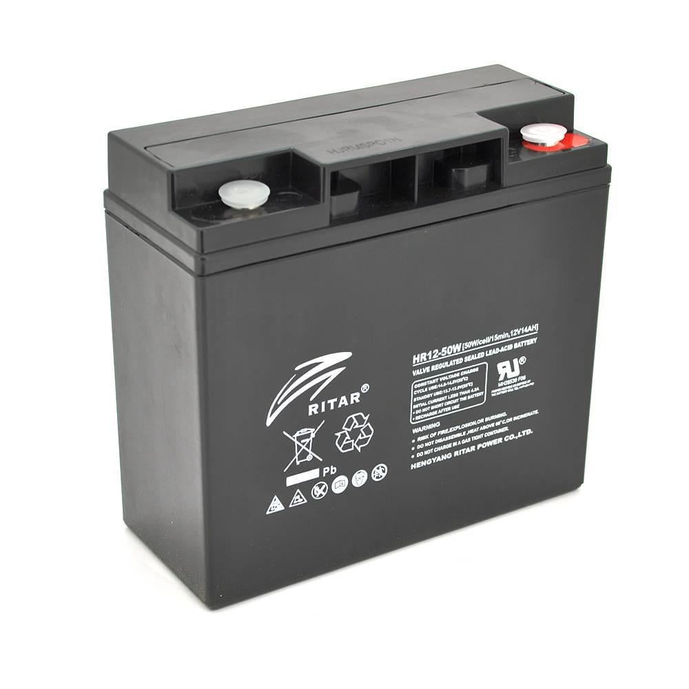 Батарея акумуляторна AGM RITAR HR1250W Q4 12V 14,0Ah 4,30 кг 181x77x167 мм Black (31440)