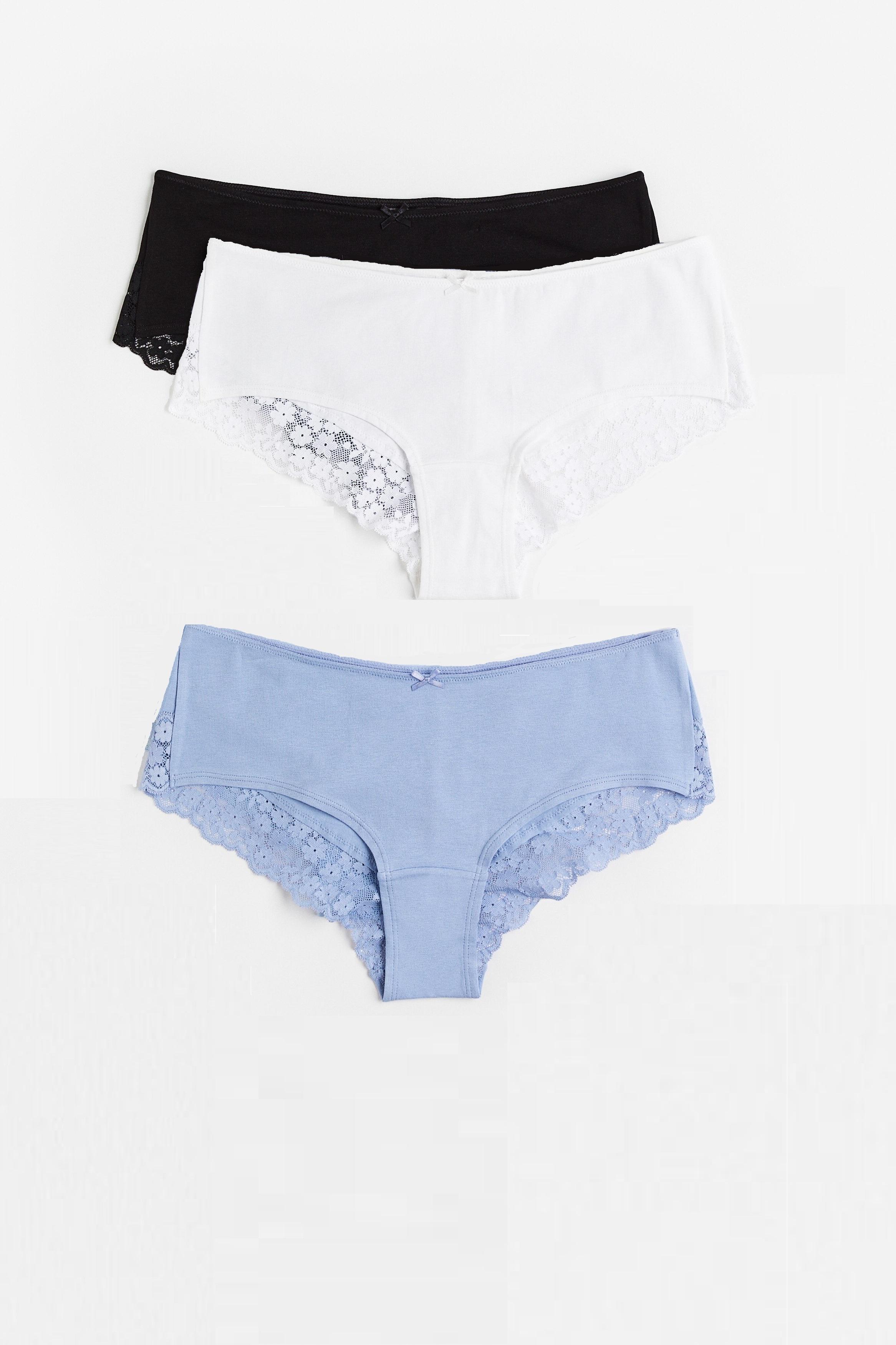 Труси 3 шт. H&M XL Білий/Чорний/Синій (A31101134565)