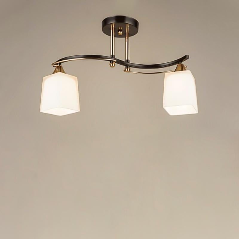 Люстра потолочная Light House SRS-16296/2 на две лампы Черный / Золото / Белый