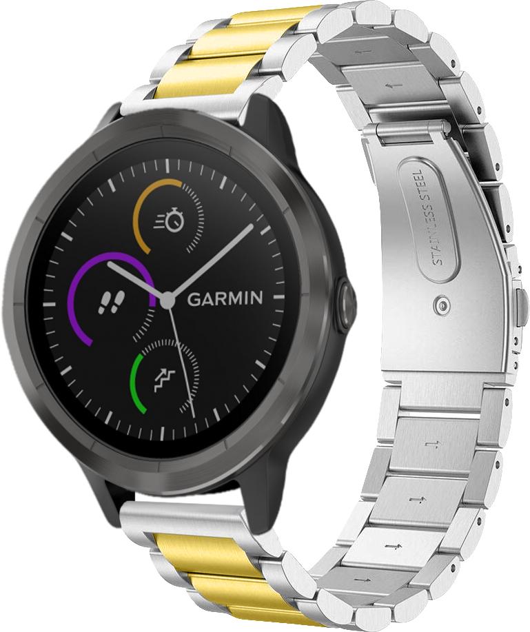 Металлический Ремешок Shain Line для Garmin Vivoactive 3 Silver Gold (28101-67)