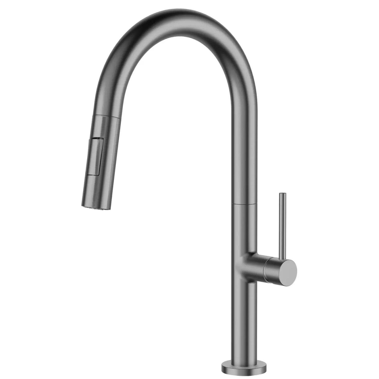 Смеситель для кухни VOLLE Bravo 1500.110306 с видвижной лейкой Графитовый (216172)