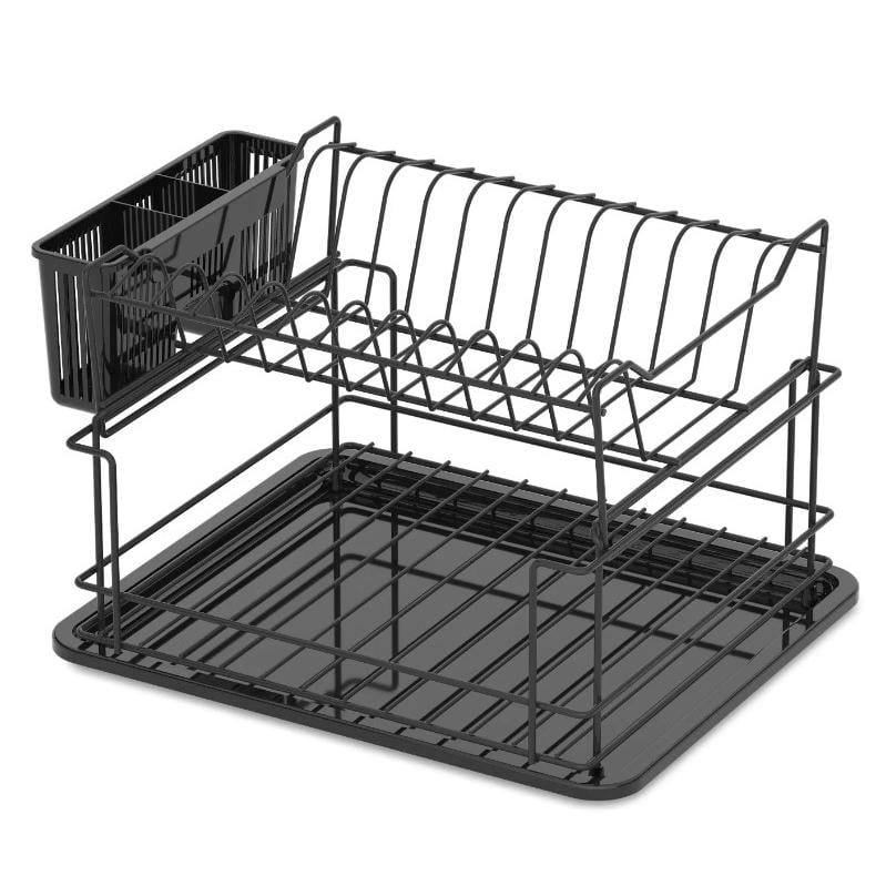 Сушка для посуду Tekno-tel КВ010 2-ярусна Чорний (37505)