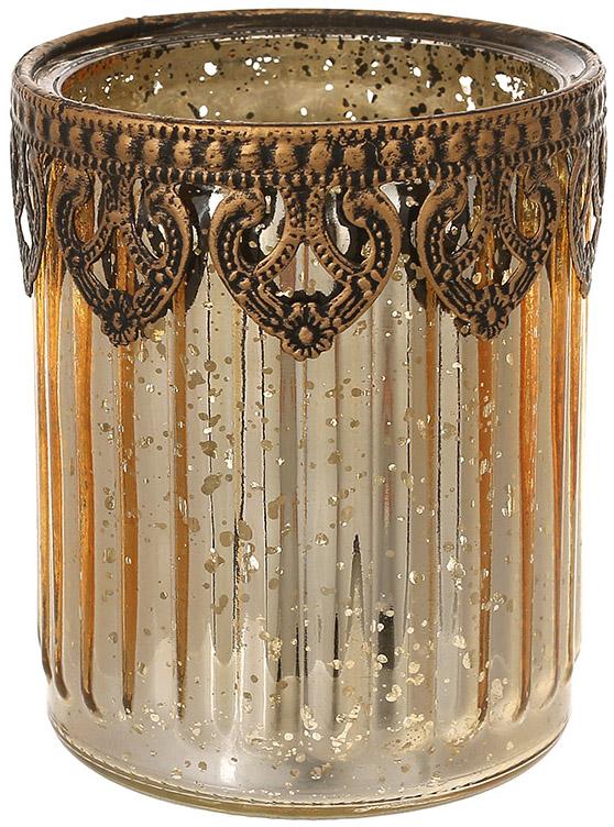 Свічник скляний Antique 8 см Античне золото Свічник скляний Antique 8 см Античне золото