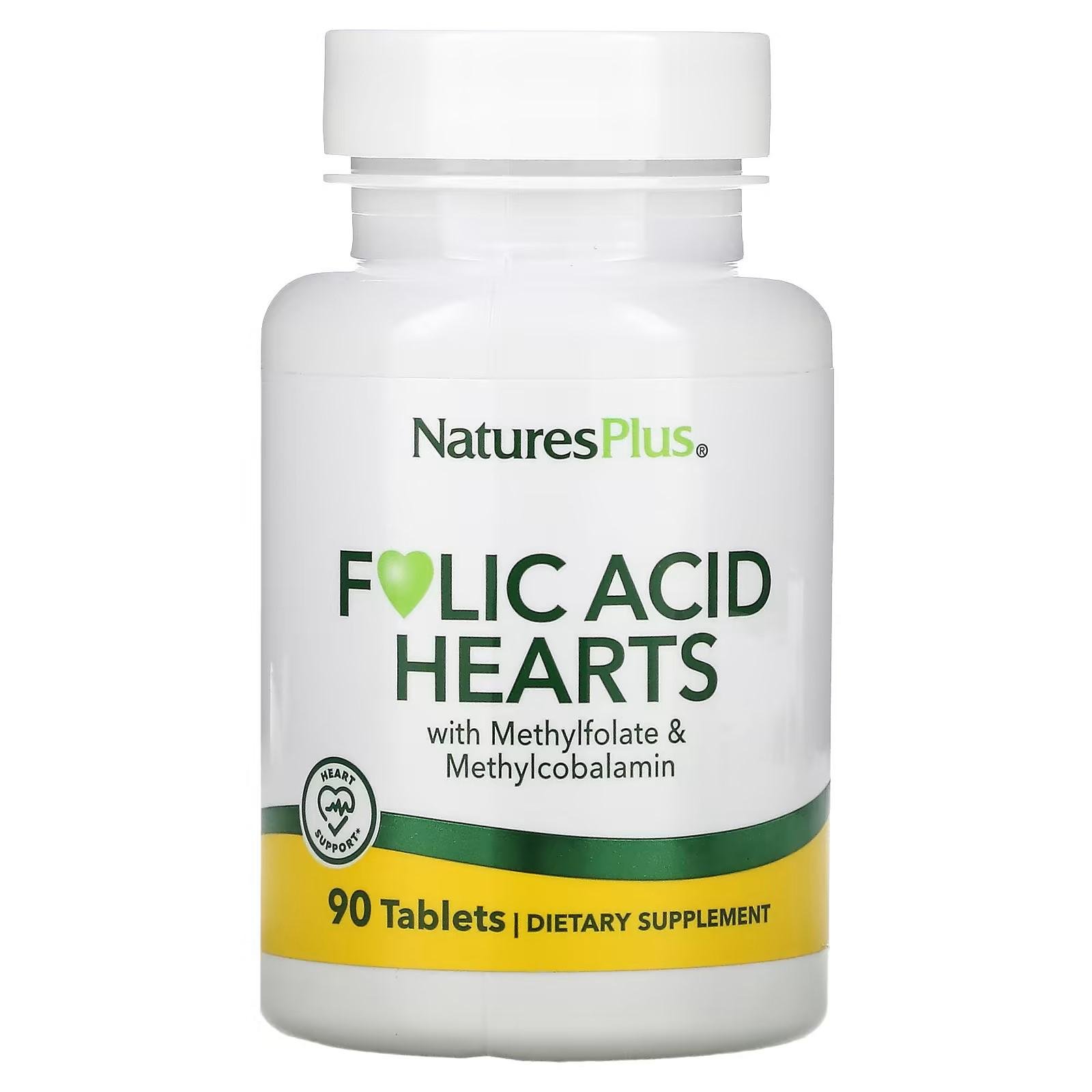 Кислота фолієва Nature's Plus Folic Acid Hearts 90 таблеток