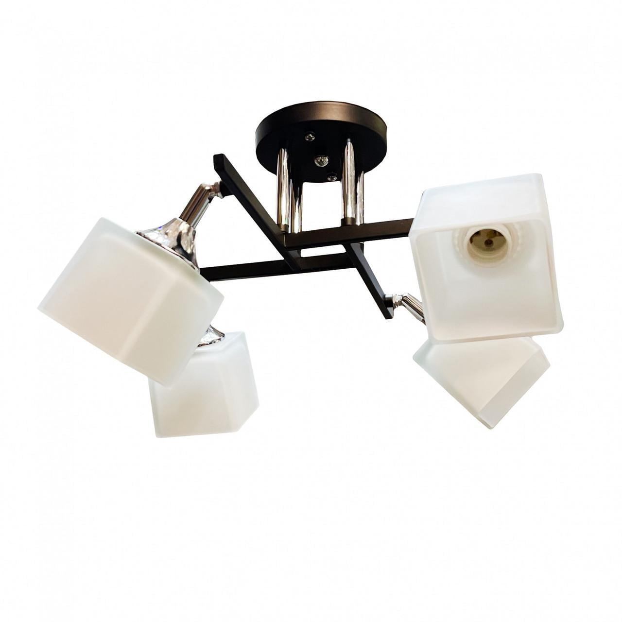 Люстра потолочная Numina на четыре плафона SR-N3502/4 BK+CH Черный с серебристым