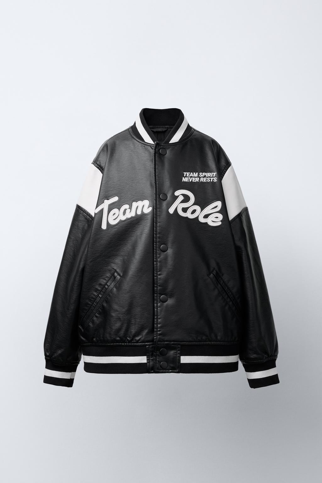 Куртка бомбер кожаная для мальчика Zara 5854775800 140 см Черный