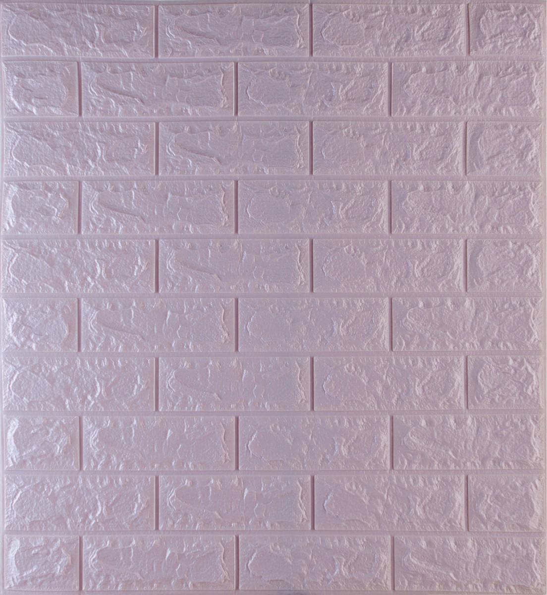 Панель самоклеящаяся декоративная 3D под кирпич 700x770x7 мм Светло-фиолетовый (89)