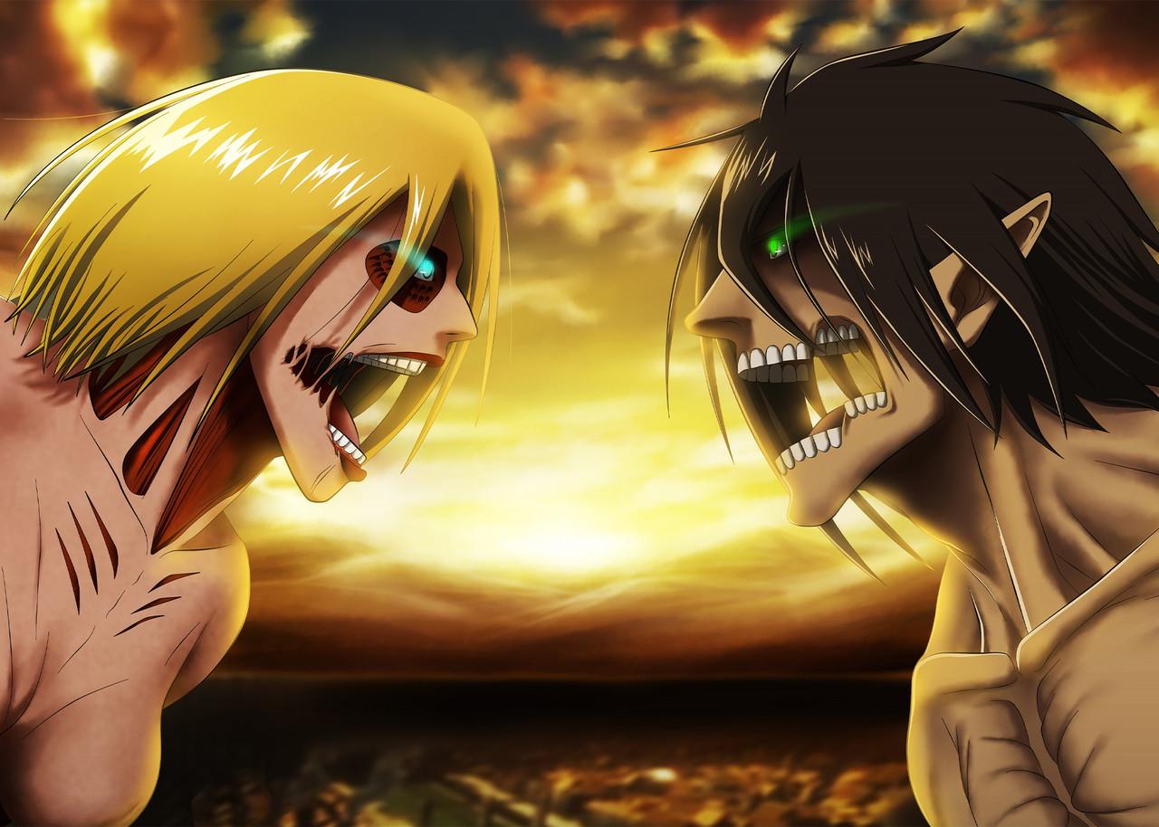 Картина GeekLand Attack on Titan Эрен против Энни (AT 09.010)