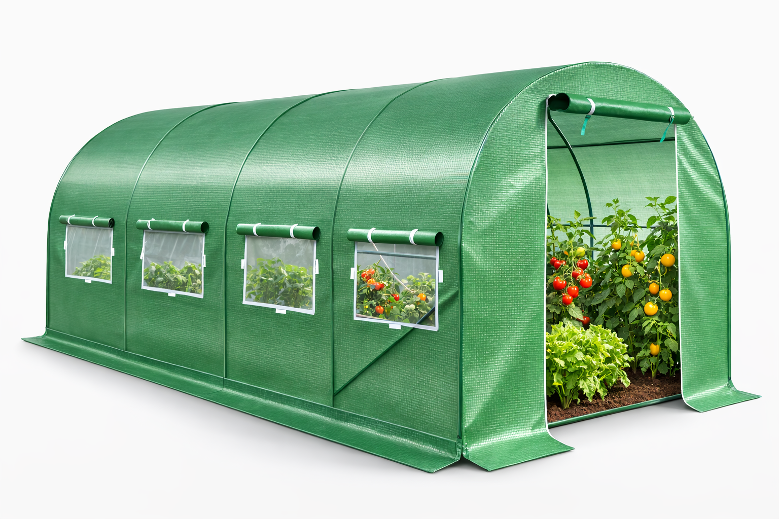 Теплица парник арочная Mar-Pol M85001 4х2,5х2 м 10 м2 с окнами Зеленый