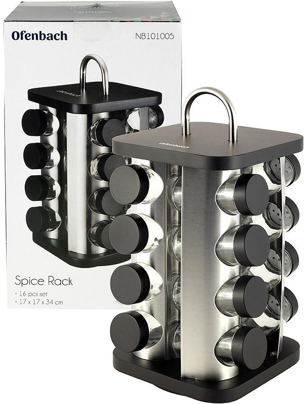 Набор спецовников Ofenbach Spice World 16 емкостей для специй на подставке сталь (NB-101005) - фото 6