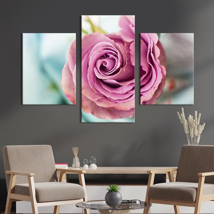 Картина на холсте триптих Восхитительный цветок роза 141x90 см (980-32)