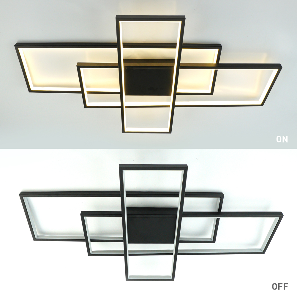 Люстра светодиодная ESLLSE SVEN 3S с пультом 125 Вт 1100x600x80 мм Черный (10543) - фото 3