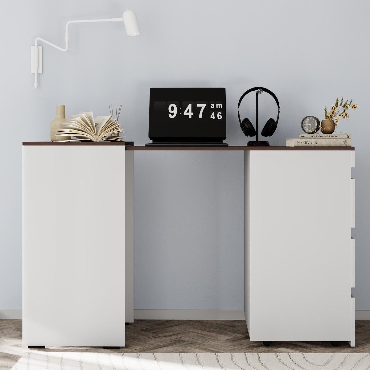 Стіл комод-трансформер Molli 1400x450x756 мм Білий діамант/Дуб Венге (GATB01010500000) - фото 5 Стіл комод-трансформер Molli 1400x450x756 мм Білий діамант/Дуб Венге (GATB01010500000) - фото 5