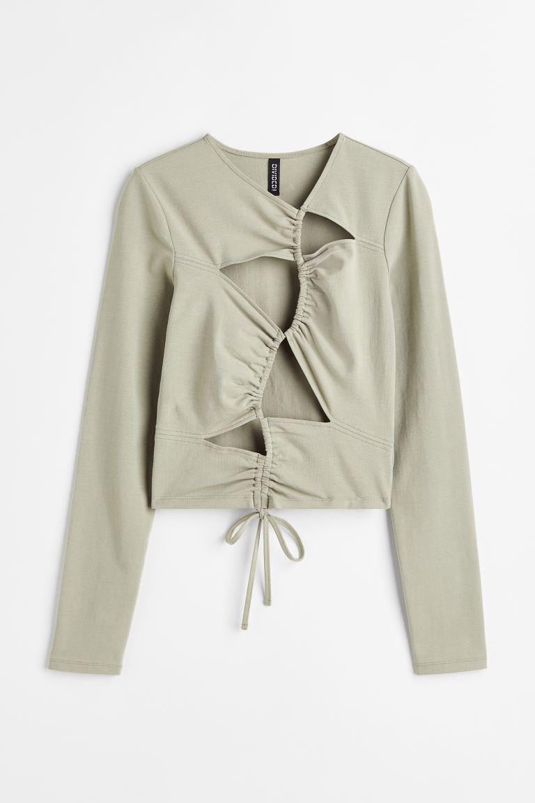 Топ с длинным рукавом S Хаки светлый (1095615arl)