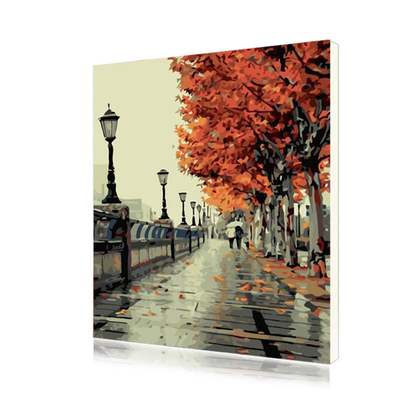 Картина по номерам Lesko E-299 Осенняя прогулка