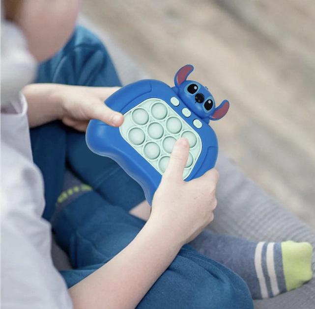 Интерактивная игрушка электронный Pop It антистресс игрушка Стич Голубой (0ad229b8) - фото 3