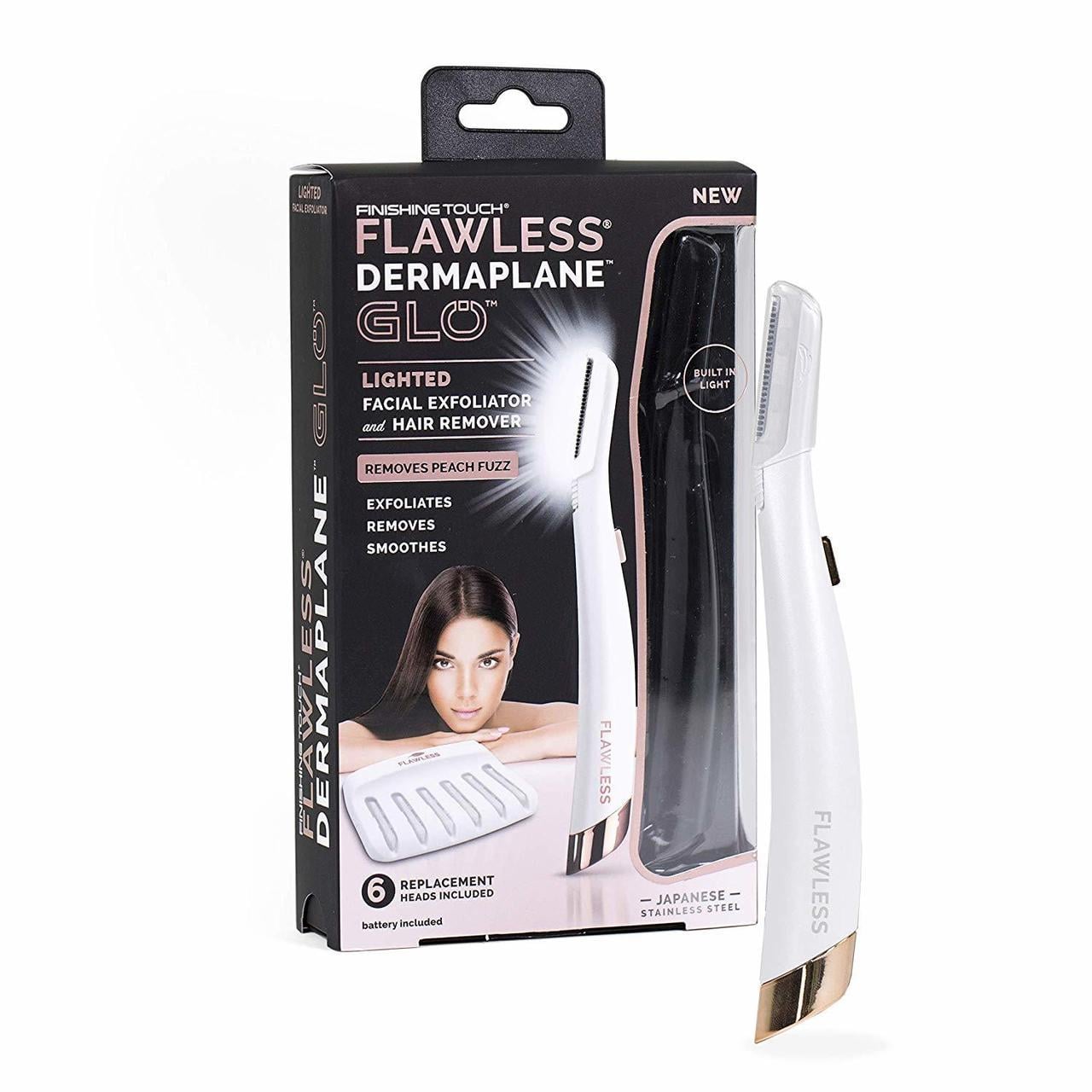 Триммер для лица FINISHING TOUCH Flawless Dermaplane GLO с LED подсветкой Белый (SUN6340)