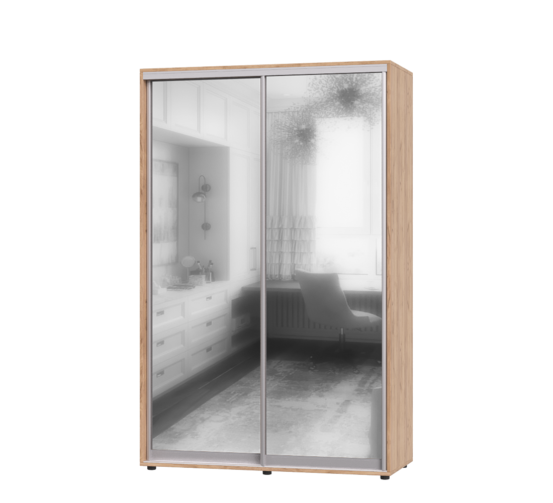 Шкаф-купе двухдверный Эверест ШК-02 140х45х220 см Дуб Крафт Золотой (06718)