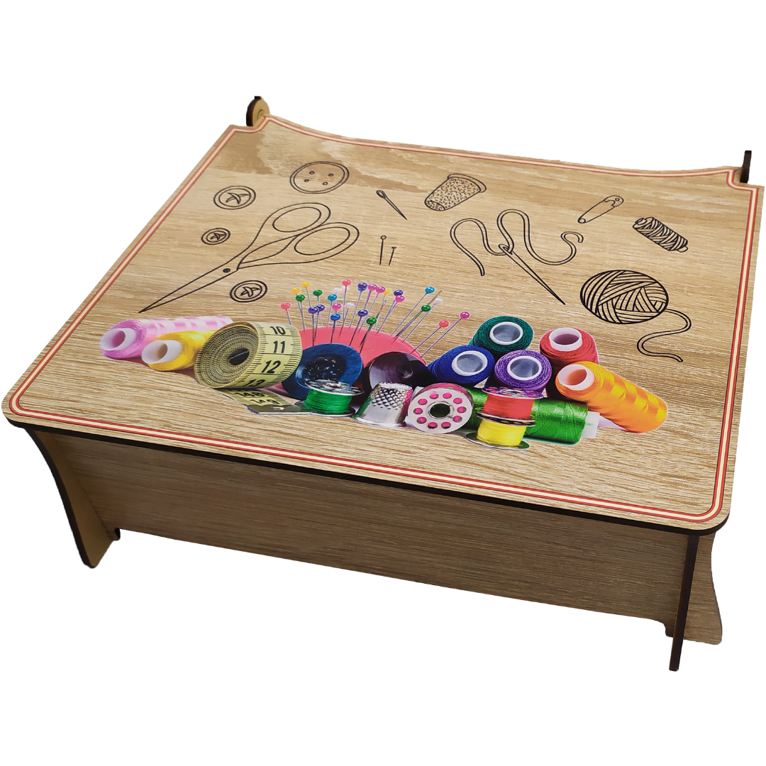 Органайзер деревянный Швейные принадлежности с принтом 22х18х7 см (31998550)