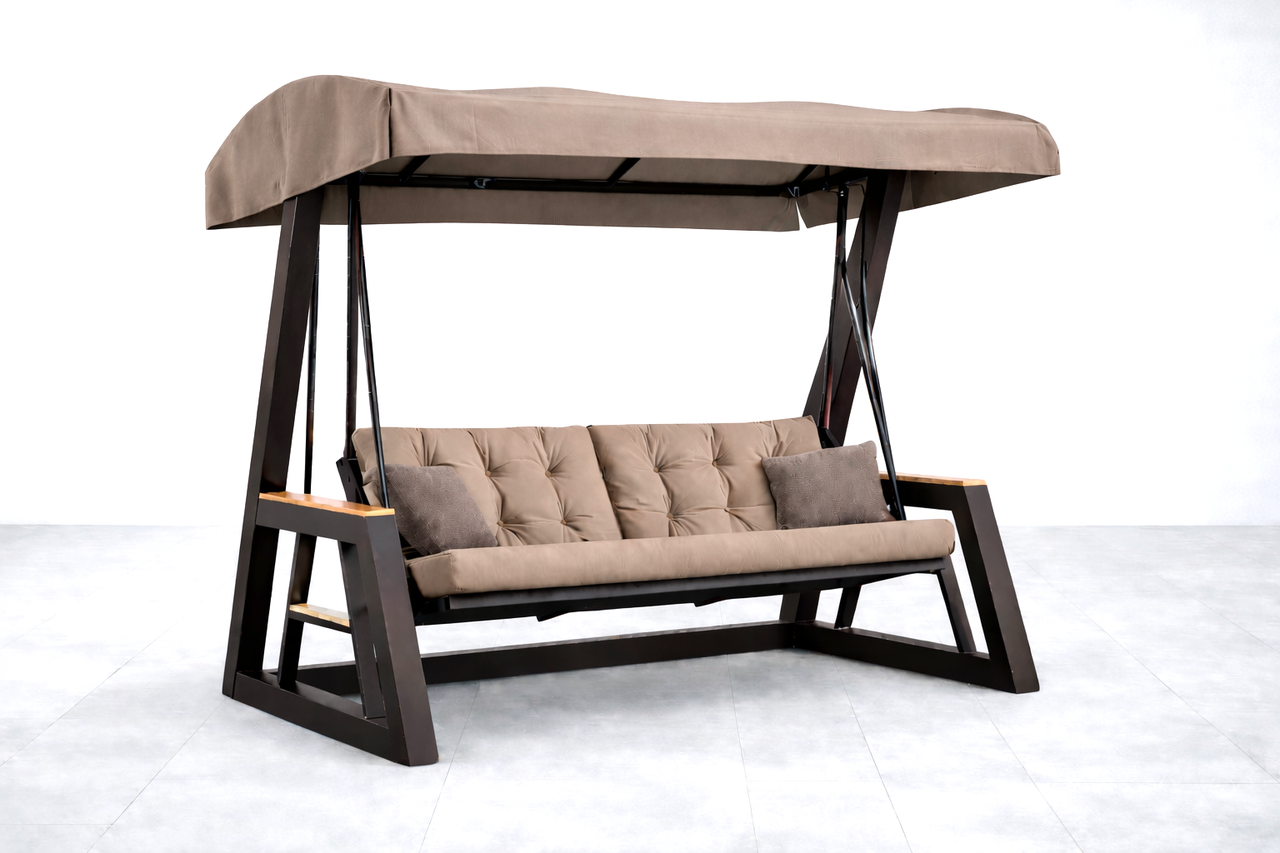 Садова гойдалка Relax Pro з навісом та м'якими подушками