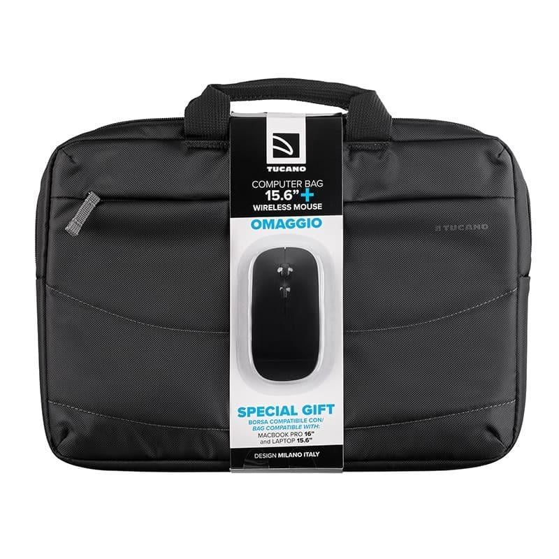 Сумка для ноутбука та бездротова миша Tucano Idea 15,6" Чорний (BU-BIDEA-WM)