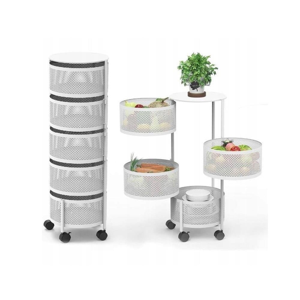 Этажерка на колесах R93517-W Sphere 5 овраг 33x33x89 см - фото 2 Этажерка на колесах R93517-W Sphere 5 овраг 33x33x89 см - фото 2