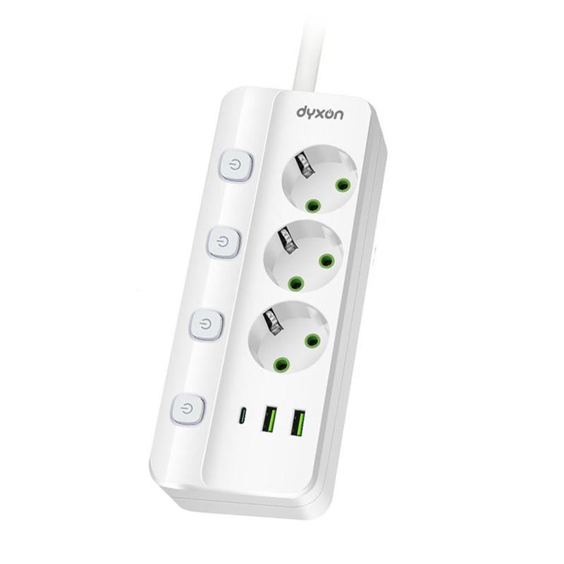 Фильтр-удлинитель сетевой DYXON PRO-1096 5 м 3 розетки 2 USB-A 1 USB-C (PD)