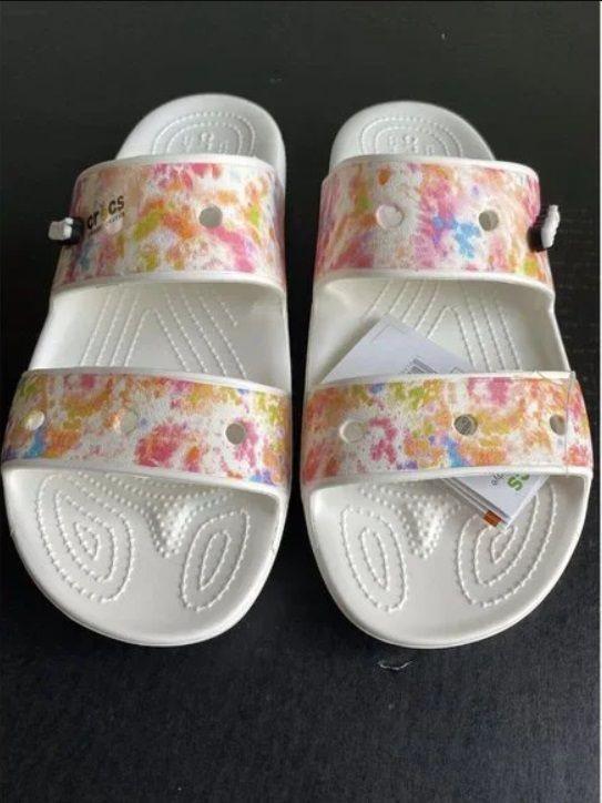 Шльопанці жіночі утеплені Crocs Classic Crocs Tiedye Sandal р. 37-38 Білий (9157) - фото 3 Шльопанці жіночі утеплені Crocs Classic Crocs Tiedye Sandal р. 37-38 Білий (9157) - фото 3