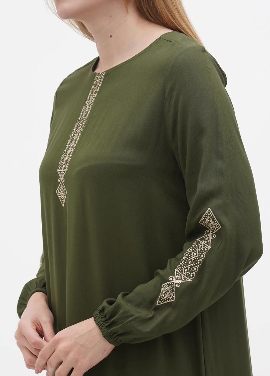 Платье Juliet Deluxe вискоза р. 52 Хаки (33438-02-52) - фото 4 Платье Juliet Deluxe вискоза р. 52 Хаки (33438-02-52) - фото 4