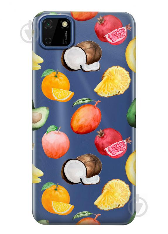 Прозрачный силиконовый чехол iSwag для Huawei Y5p с рисунком - Фрукты (KS2406)