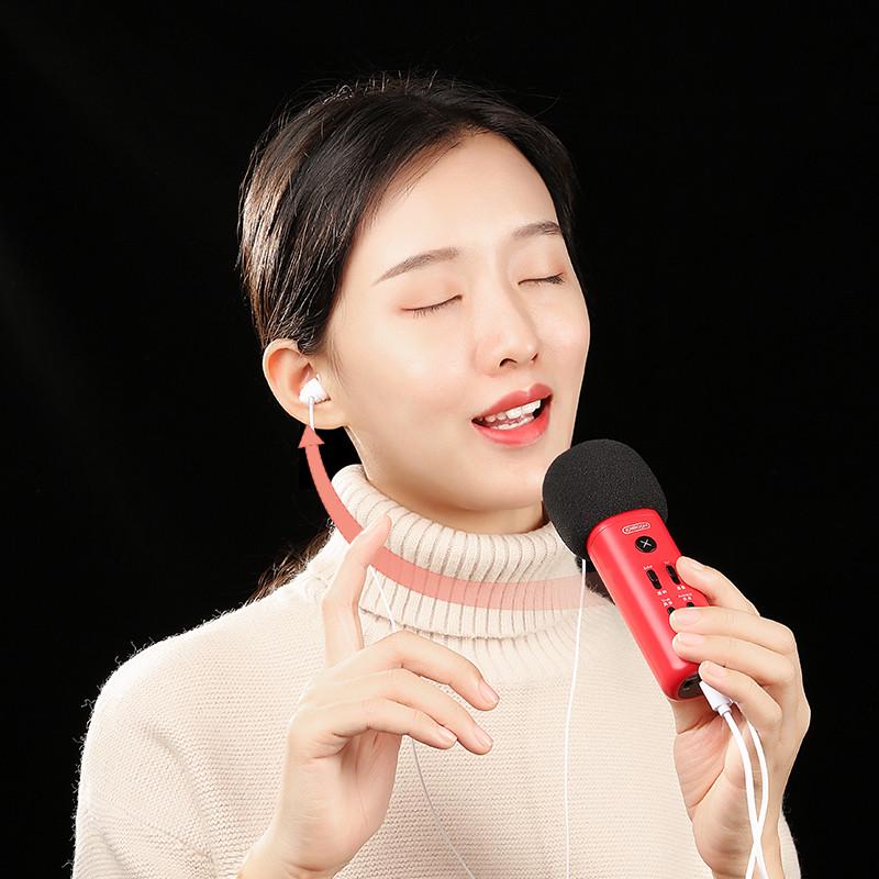 Мікрофон JOYROOM JR-K2 безпровідний для караоке Червоний (SUN4623) - фото 4