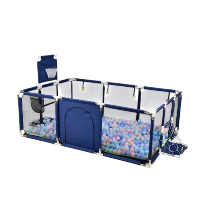 Манеж Lionelo с сетчатыми стенками, корзиной для мячей и воротами 180х122 см Синий (MA47005)