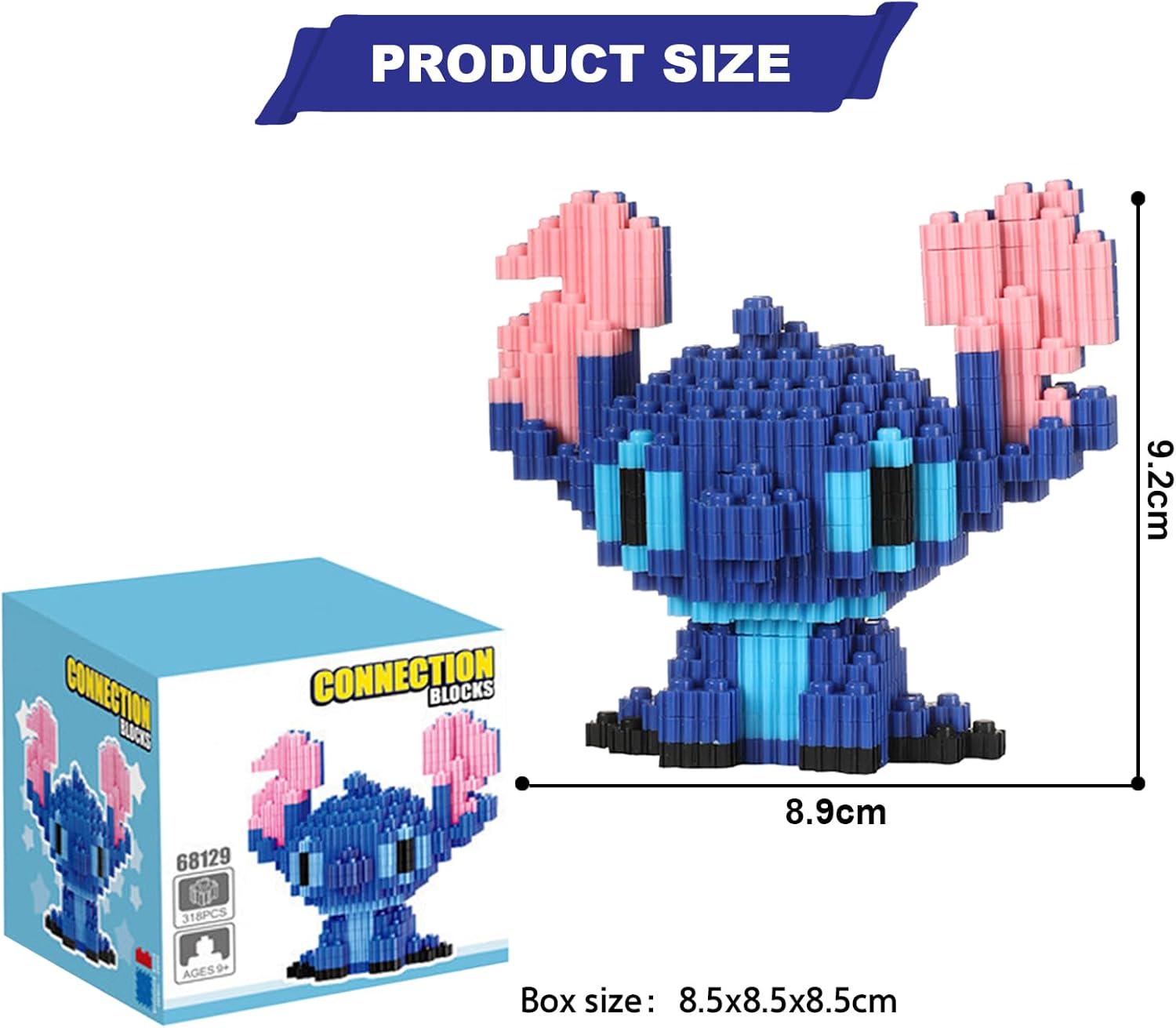 Конструктор детский Magic Blocks 3D Стич Ушастик 9 см/318 дет. Синий (1000-ZB-633) - фото 5