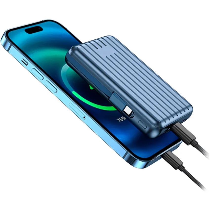 Внешний аккумулятор WiWU Trunk Series PP03 10000 mAh 22,5W Blue (6936686411516) - фото 4 Внешний аккумулятор WiWU Trunk Series PP03 10000 mAh 22,5W Blue (6936686411516) - фото 4