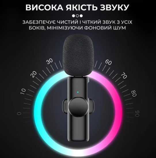 Комплект петличных микрофонов K9 2шт. для iOS и Android Черный - фото 6