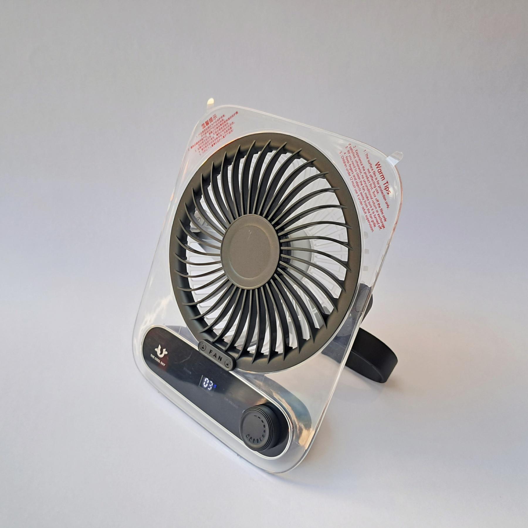 Вентилятор переносний з перемиканням швидкостей акумуляторний 3000 мАг Чорний (М-1777) - фото 2