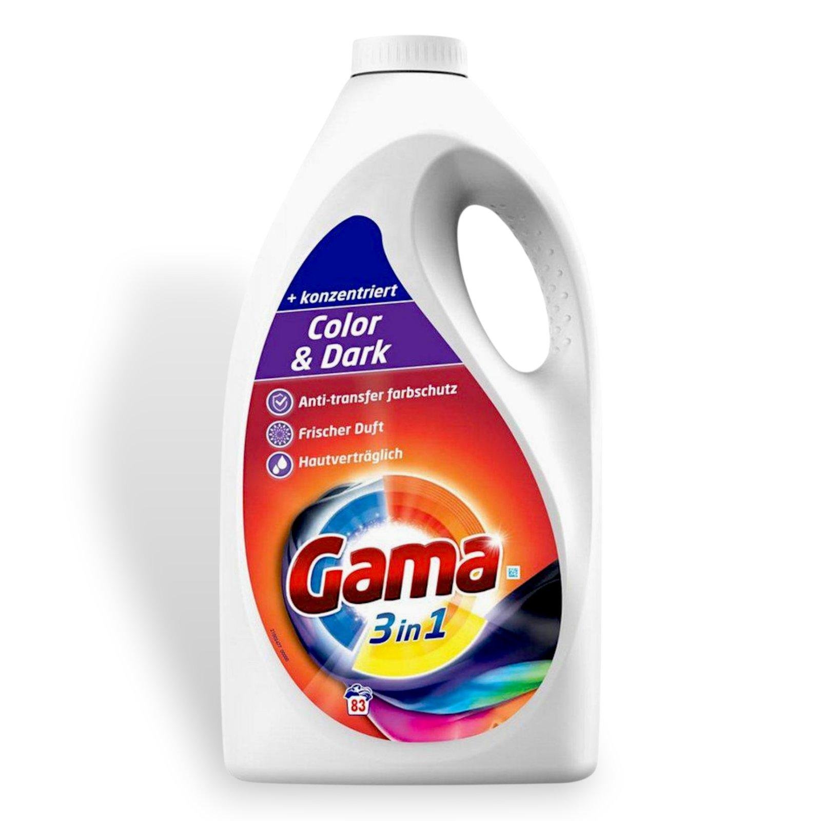 Гель для прання Gama Color&Dark для кольорової та темної білизни 3,735 л 83 прання