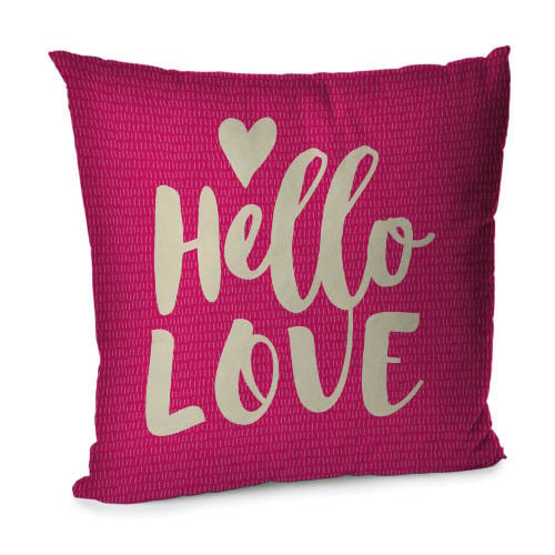 Подушка диванная с бархата Hello love 45x45 см (45BP_17L062)