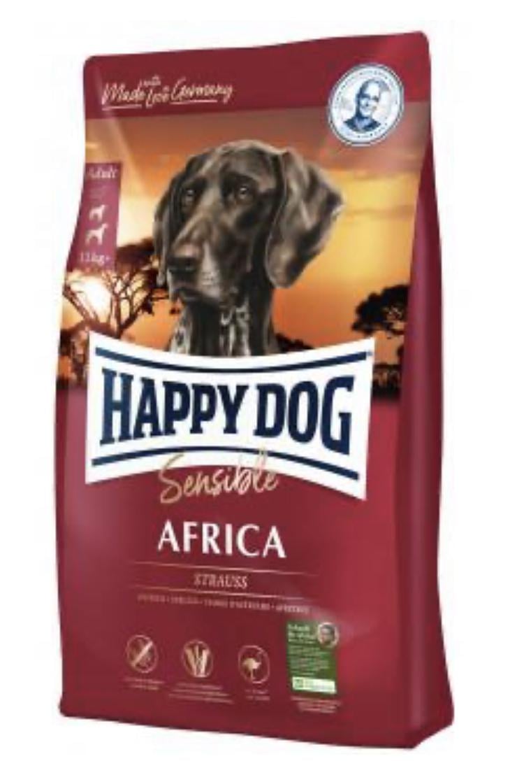 Корм сухий для дорослих собак Happy Dog Sensible Africa при алергіях і харчовій непереносимості зі страусом і картопляними пластівцями 12,5 кг (3548)