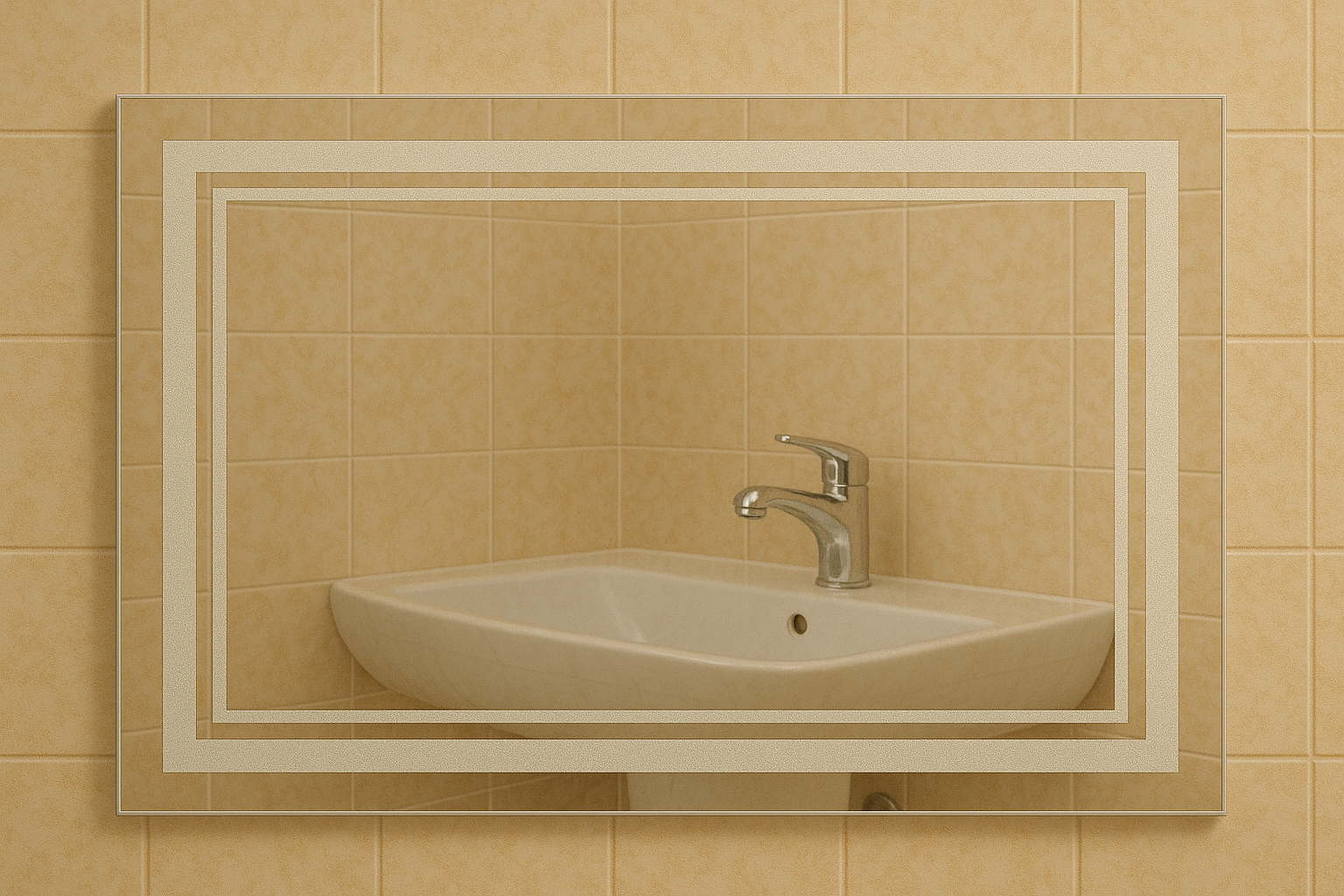 Зеркало горизонтальное в ванную MPS-7 80х60 без подсветки