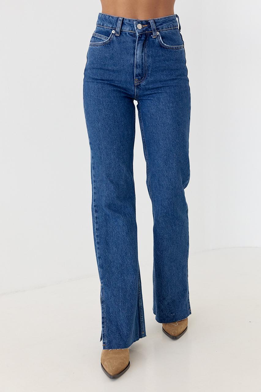 Джинсы прямые женские с распорками р. 40 Синий (12313270)