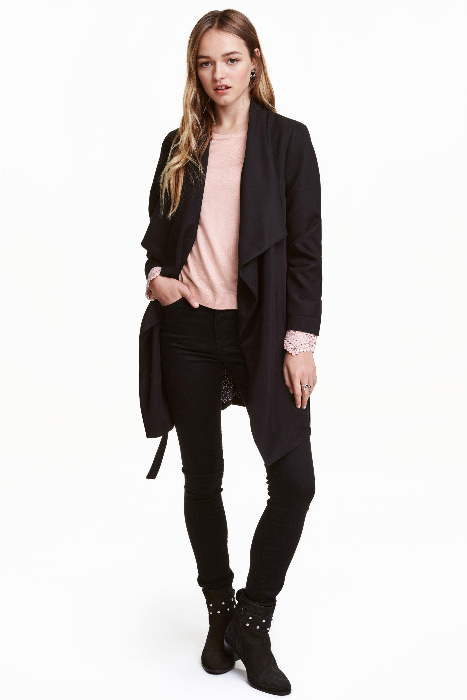 Тренч H&M р. 34 Черный (320686a99)