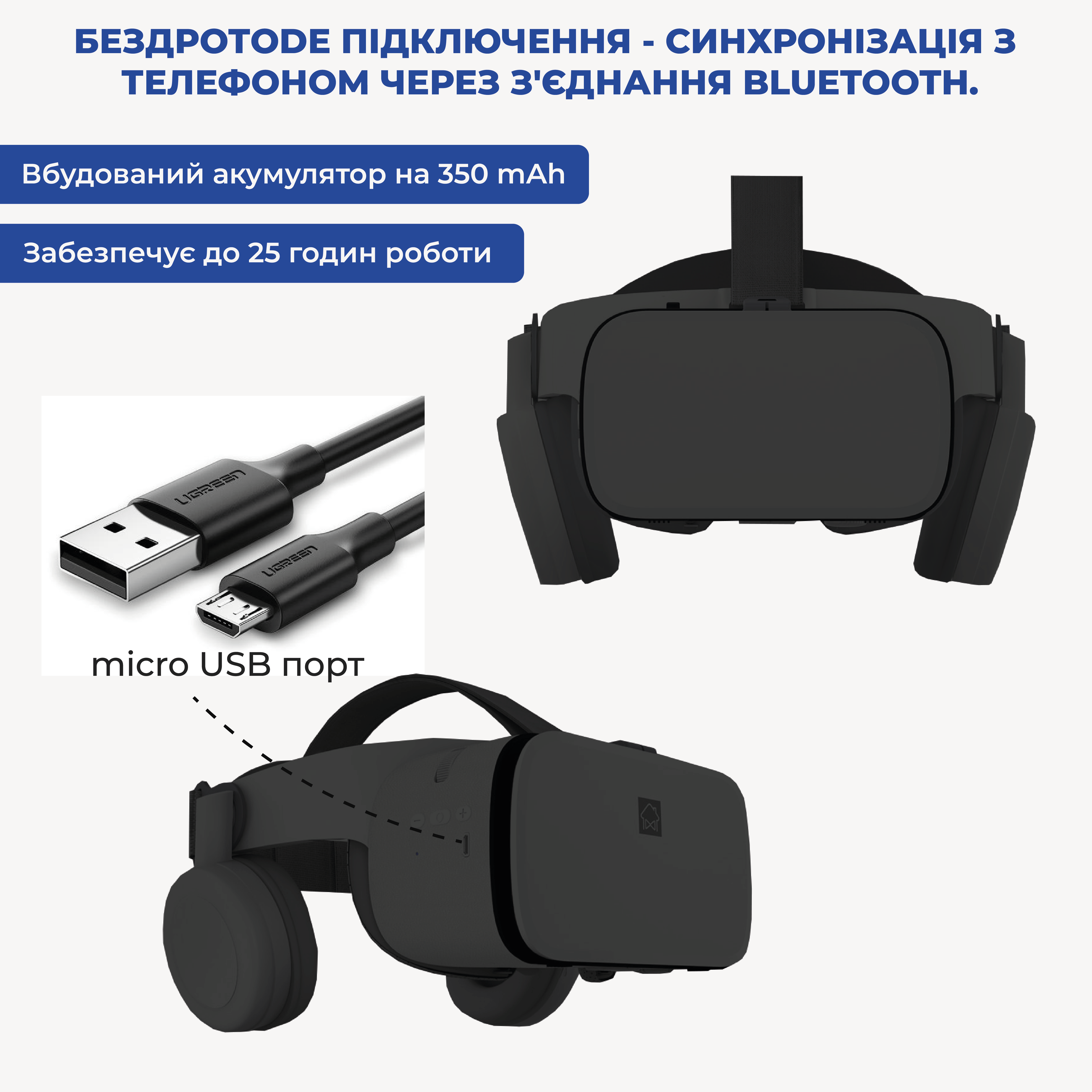 Очки виртуальной реальности BOBO 3D VR Z6 для ПК и смартфонов Black - фото 5