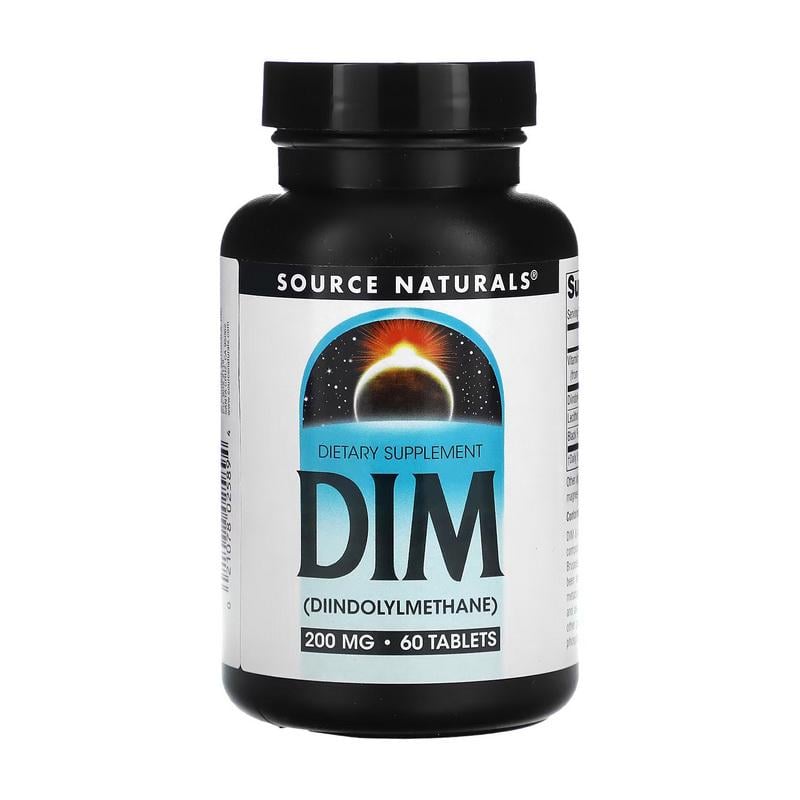 Дииндолилметан Source Naturals DIM 200 mg с витамином E и BioPerine для женщин 60 табл.