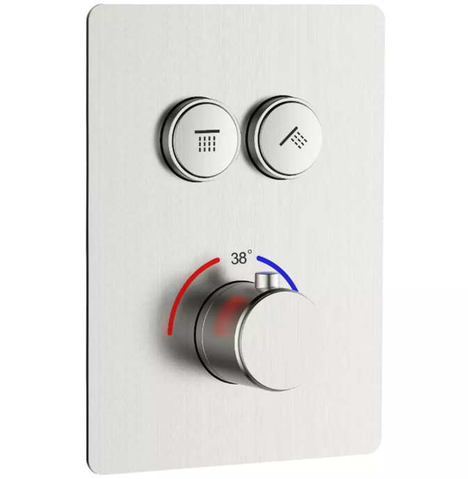 Смеситель скрытого монтажа для ванны/душа Devit Flow D114124010021BN с термостатом Brushed Nickel (598314)