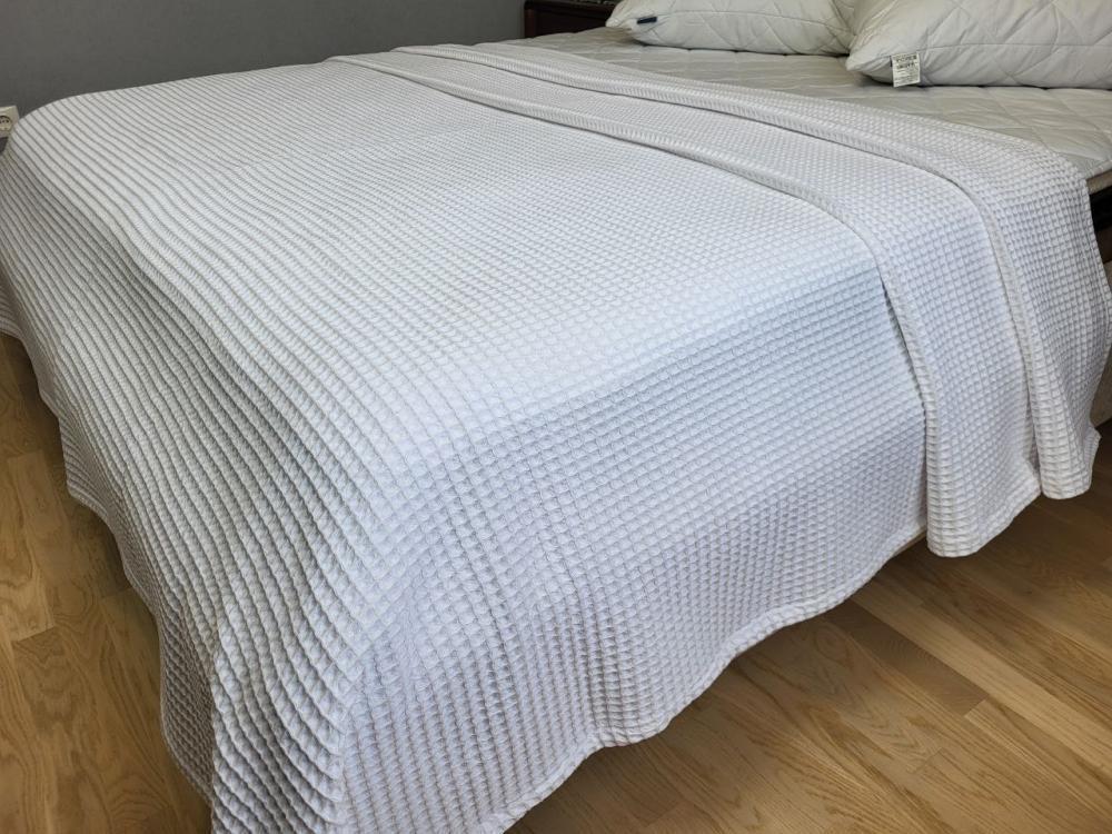 Покрывало Пике Сота 140x220 см Белый (11078) - фото 5 Покрывало Пике Сота 140x220 см Белый (11078) - фото 5