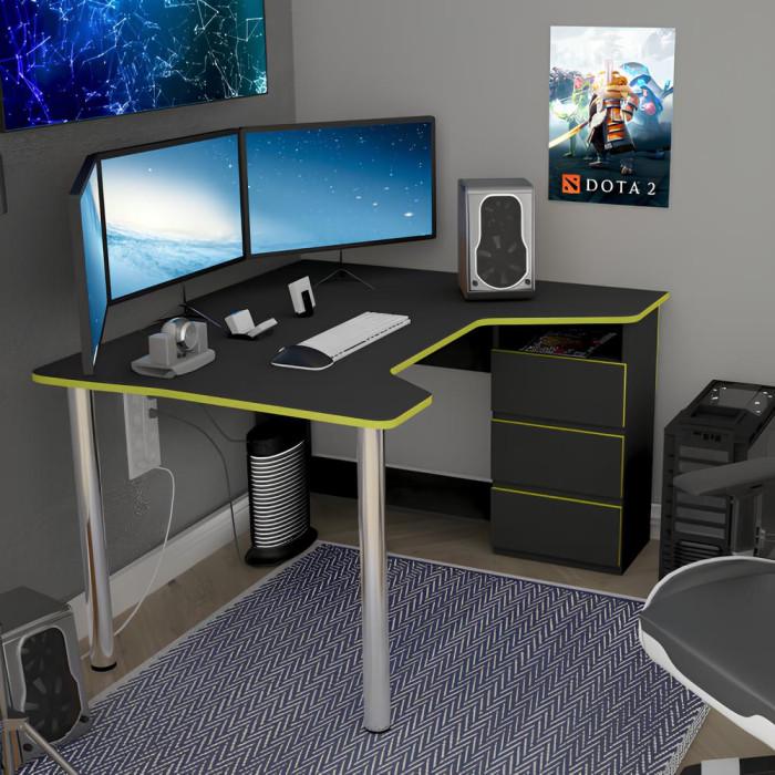 Стол компьютерный LION Буст угловой правосторонний с ящиками 1400х1200х745 см Антрацит - фото 3 Стол компьютерный LION Буст угловой правосторонний с ящиками 1400х1200х745 см Антрацит - фото 3