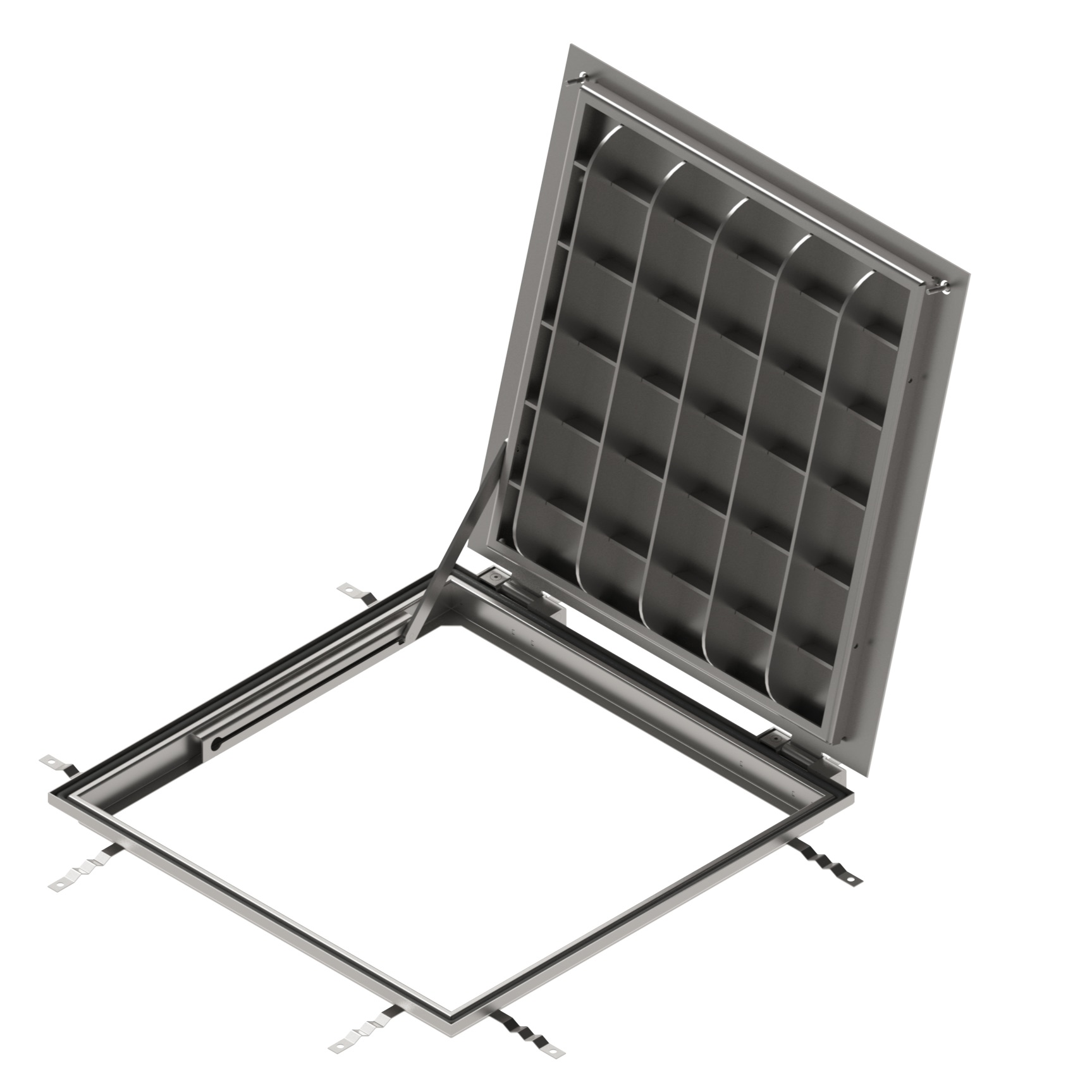 Люк технологичный откидной из нержавеющей стали Vodaland Pro 600x600 Plate B125 (996226)