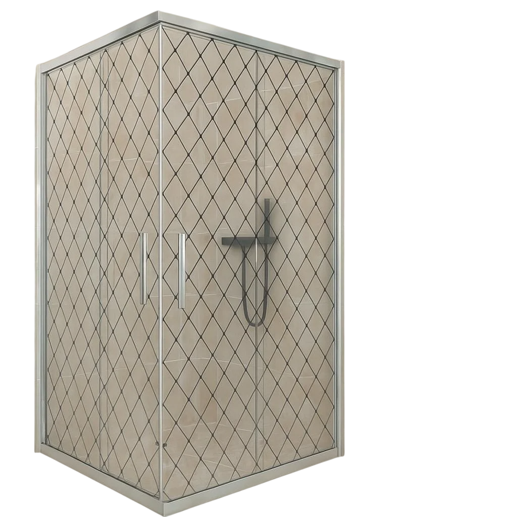 Душова кабіна Aquanil Indiana Diamante Ромбик хром профіль 80х80х190 см